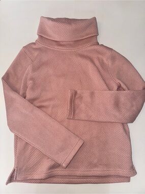J. Crew Blush Pink Chevron Turtleneck Sweater